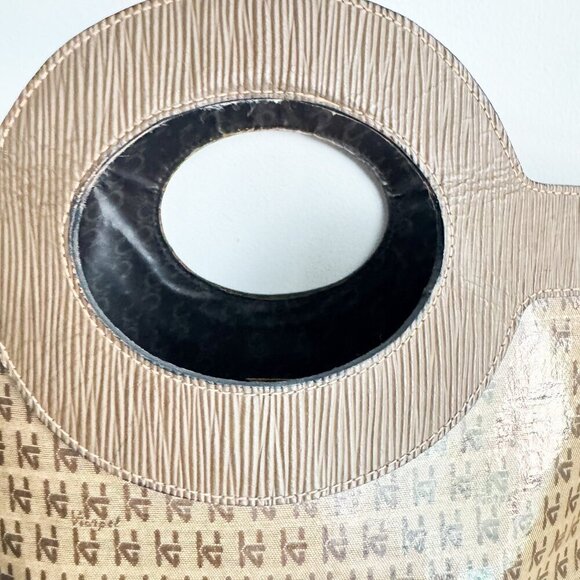 Vintage Harpel Florance Monogram Print Fold Over Clutch to Shopper Bag - Picture 6 of 10